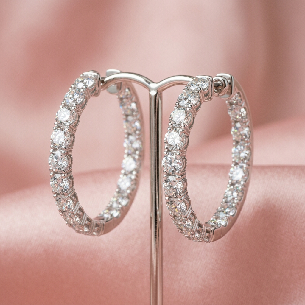 Diamond Hoop Earrings